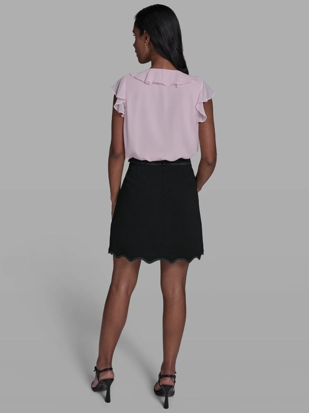 KARL LAGERFELD ROSETTE RUFFLE BLOUSE - Picture 6 of 6